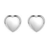 925 Silver Love Shape Necklace Ring Ear Stud Set Women Charming Gift