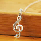 925 Silver Necklace with Note Pendant for Women Party Gift