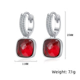 Andara Occident Crystal Square Sterling Silver Earrings