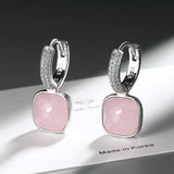 Andara Occident Crystal Square Sterling Silver Earrings