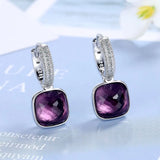 Andara Occident Crystal Square Sterling Silver Earrings