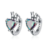 S925 Crown Zircon Love Ear Buckle Women Earrings