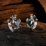 S925 Crown Zircon Love Ear Buckle Women Earrings
