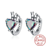 S925 Crown Zircon Love Ear Buckle Women Earrings
