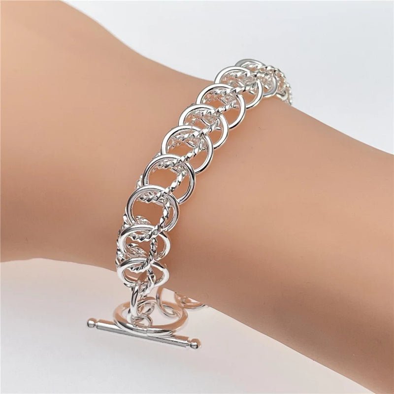 Andara925 Silver Bracelet to Ring Women Engagement Jewelry