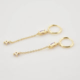 925 Silver Chain Circle Drop Earring Women Wedding Jewelry