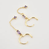 925 Silver Chain Circle Drop Earring Women Wedding Jewelry