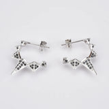 925 Silver Rock Punk Circle Jewelry for Crystal Pendiente