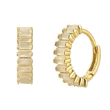 925 Silver Rainbow Hoop Earrings CZ Pave Pendiente Ohrringe