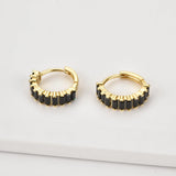 925 Silver Rainbow Hoop Earrings CZ Pave Pendiente Ohrringe
