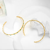 Aneebayh 5 Colors Enamel Bangle Bracelet 14K Plated Stainless Steel Metal Beads