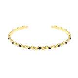 Aneebayh 5 Colors Enamel Bangle Bracelet 14K Plated Stainless Steel Metal Beads
