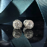 925 Silver Diamond Stud Earrings Sparkling Fine Jewelry