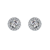 925 Silver Diamond Stud Earrings Sparkling Fine Jewelry
