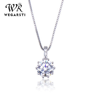 925 Silver Moissanite Wedding Necklace Fine Jewelry