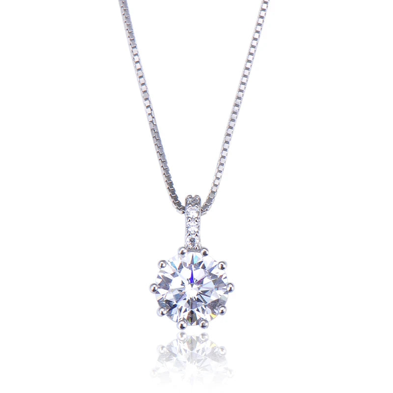 925 Silver Moissanite Wedding Necklace Fine Jewelry