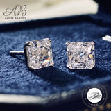 925 Silver Created Moissanite Diamond Stud Earrings