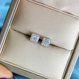 925 Silver Created Moissanite Diamond Stud Earrings