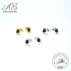 925 Silver Inlaid Zircon Stud Earrings for Women