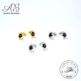 925 Silver Inlaid Zircon Stud Earrings for Women