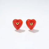 Heart-shaped Agate 925 Silver Stud Earrings for Women