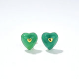 Heart-shaped Agate 925 Silver Stud Earrings for Women