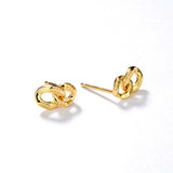 925 Silver 18K Double Ring Stud Earrings For Women