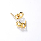 925 Silver 18K Double Ring Stud Earrings For Women