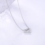 925 Silver Heart-shaped Zircon Pendant Necklace Fine Jewelry