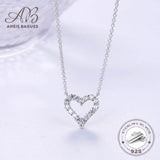 925 Silver Heart-shaped Zircon Pendant Necklace Fine Jewelry