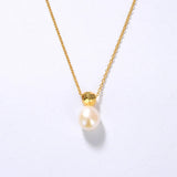 Baroque Pearl Pendant Necklace - 925 Sterling Silver Plated