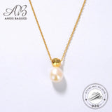 Baroque Pearl Pendant Necklace - 925 Sterling Silver Plated