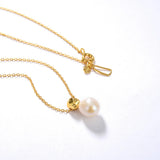 Baroque Pearl Pendant Necklace - 925 Sterling Silver Plated