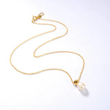 Baroque Pearl Pendant Necklace - 925 Sterling Silver Plated