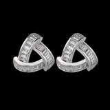 Sterling Silver Crystal Stud Earrings Women Gemstones Jewelry