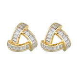 Sterling Silver Crystal Stud Earrings Women Gemstones Jewelry