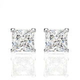 925 Silver Pink Gemstone Earrings Sparkling Diamond Ear Studs Jewelry