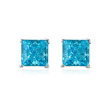 925 Silver Pink Gemstone Earrings Sparkling Diamond Ear Studs Jewelry