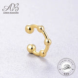 925 Silver 18K Plated Clip Earrings Women Jewelry Gift