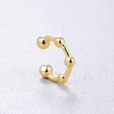 925 Silver 18K Plated Clip Earrings Women Jewelry Gift
