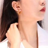 925 Silver 18K Plated Clip Earrings Women Jewelry Gift