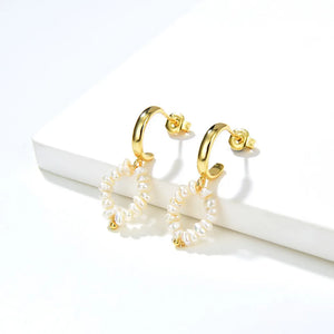 925 Silver 18K Plated Pearl Stud Earrings Women