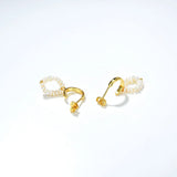 925 Silver 18K Plated Pearl Stud Earrings Women