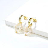 925 Silver 18K Plated Pearl Stud Earrings Women