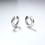 Vintage Hoop Earrings 925 Silver 18K Plated Women's Fine Jewelry