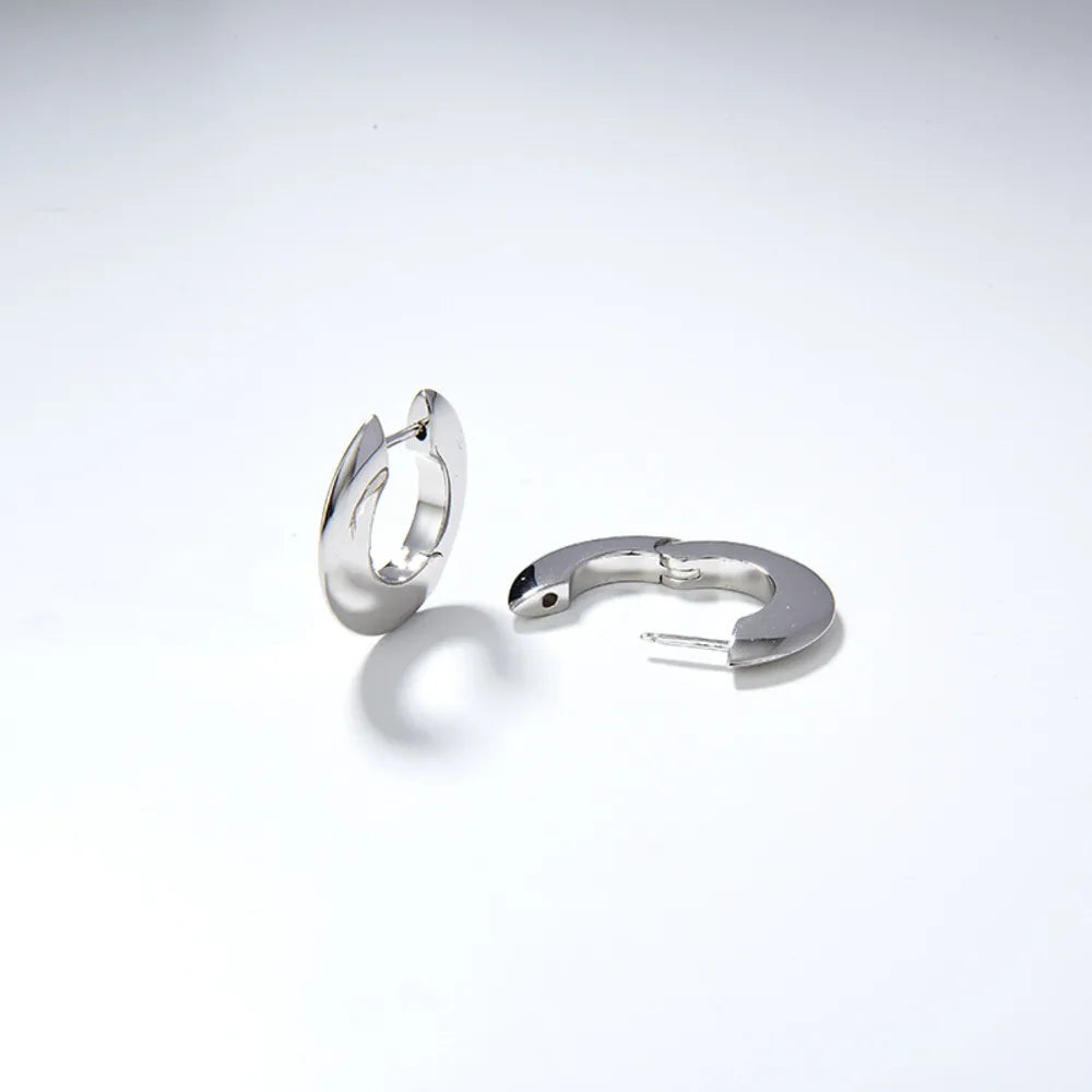Vintage Hoop Earrings 925 Silver 18K Plated Women's Fine Jewelry