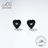 Heart Shaped Agate Stone 925 Silver Earrings Women Fine Jewelry