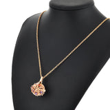 Women's Flower Ball Necklace with Multicolor Crystal & Stainless Steel Chain