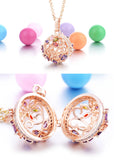 Women's Flower Ball Necklace with Multicolor Crystal & Stainless Steel Chain