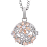 Women's Flower Ball Necklace with Multicolor Crystal & Stainless Steel Chain